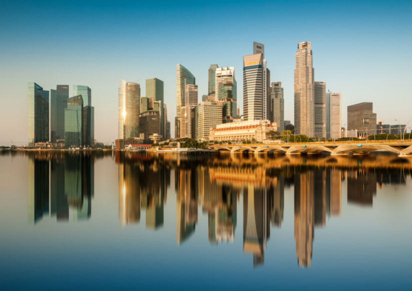 Singapur Skyline bei Tag